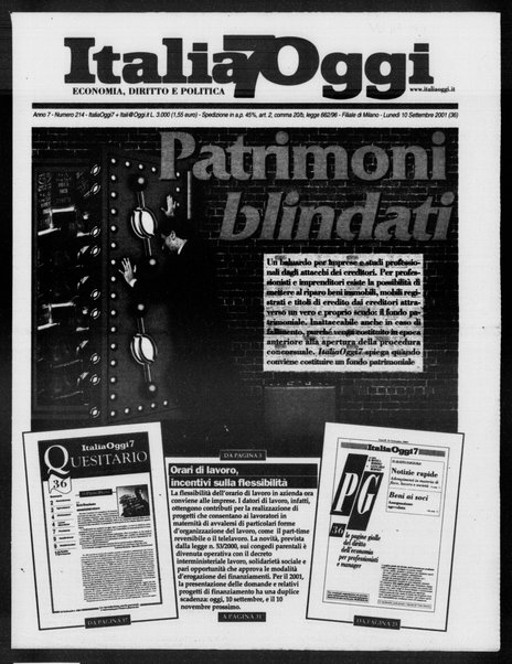 Italia oggi : quotidiano di economia finanza e politica